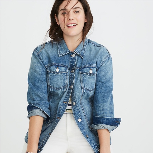 Madewell Jackets & Blazers - Madewell The Oversized Jean Jacket in Capstone Wash